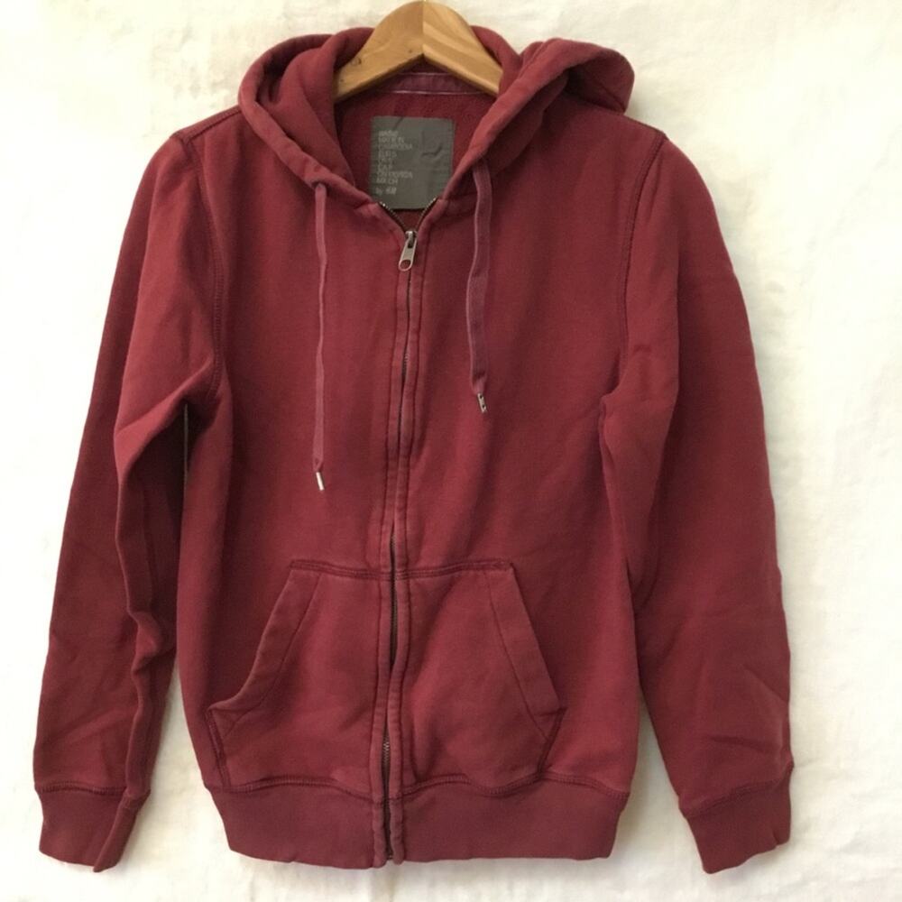 H&M Burgundy Zip-Up Hoodie